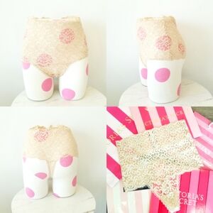 Victoria's Secret High Waist Nude Lace Thong Panty NWT Sheer Fishnet